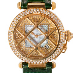 Cartier Pasha 38MM 2401 18K Yellow Gold Diamond Bezel Dial Automatic Watch