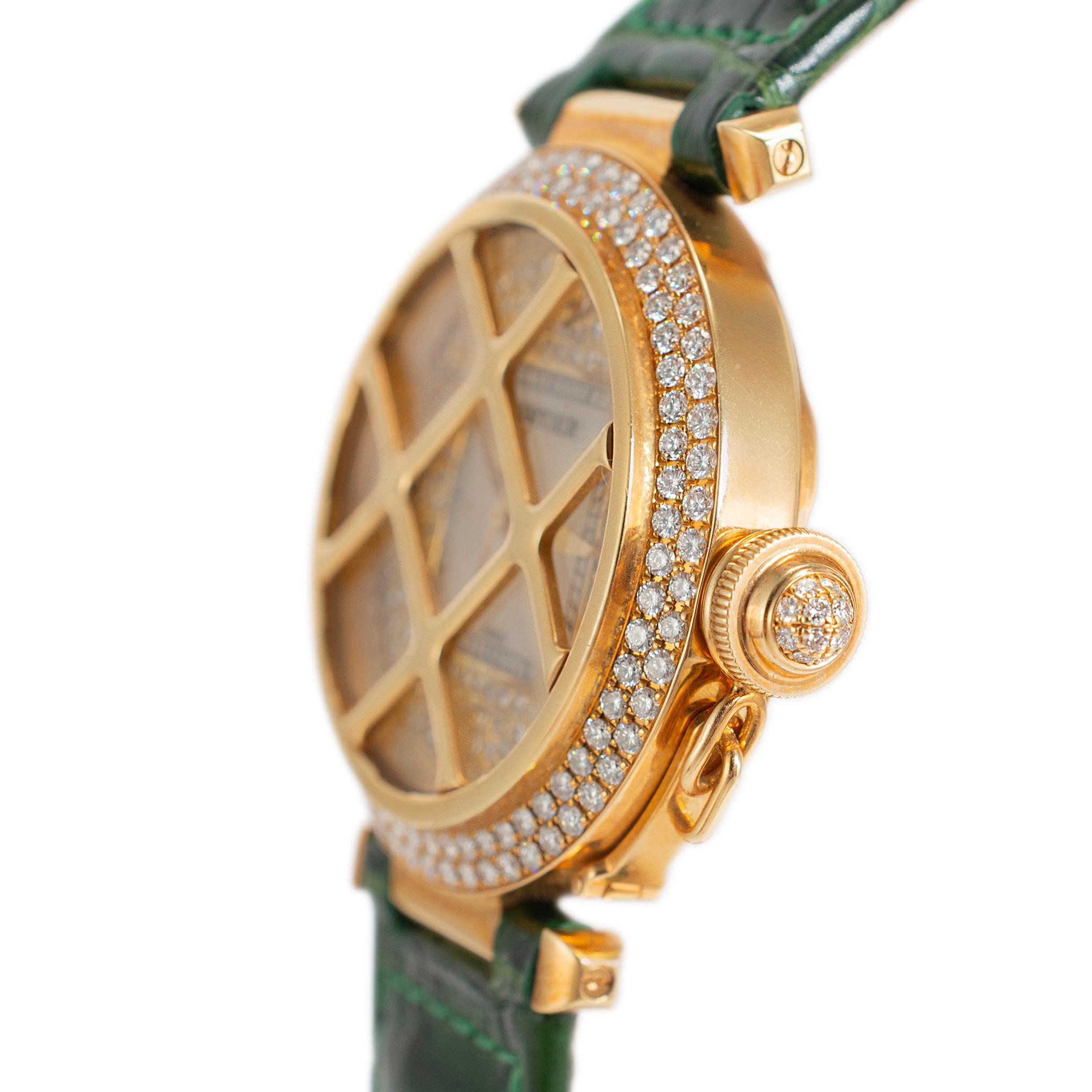 Cartier Pasha 38MM 2401 18K Gelbgold Diamant Lünette Zifferblatt Automatikuhr (Rundschliff) im Angebot