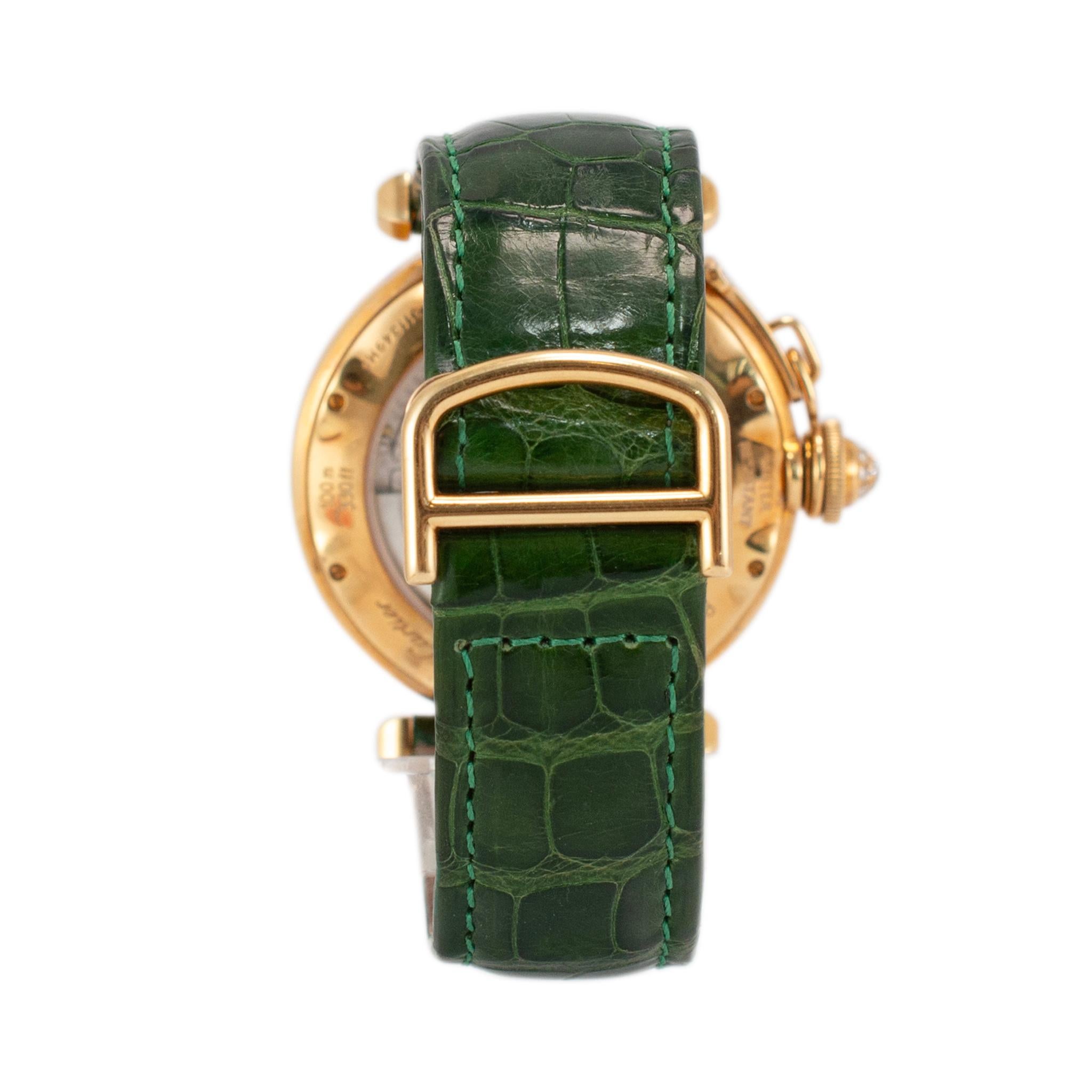 Cartier Pasha 38MM 2401 18K Gelbgold Diamant Lünette Zifferblatt Automatikuhr Damen im Angebot