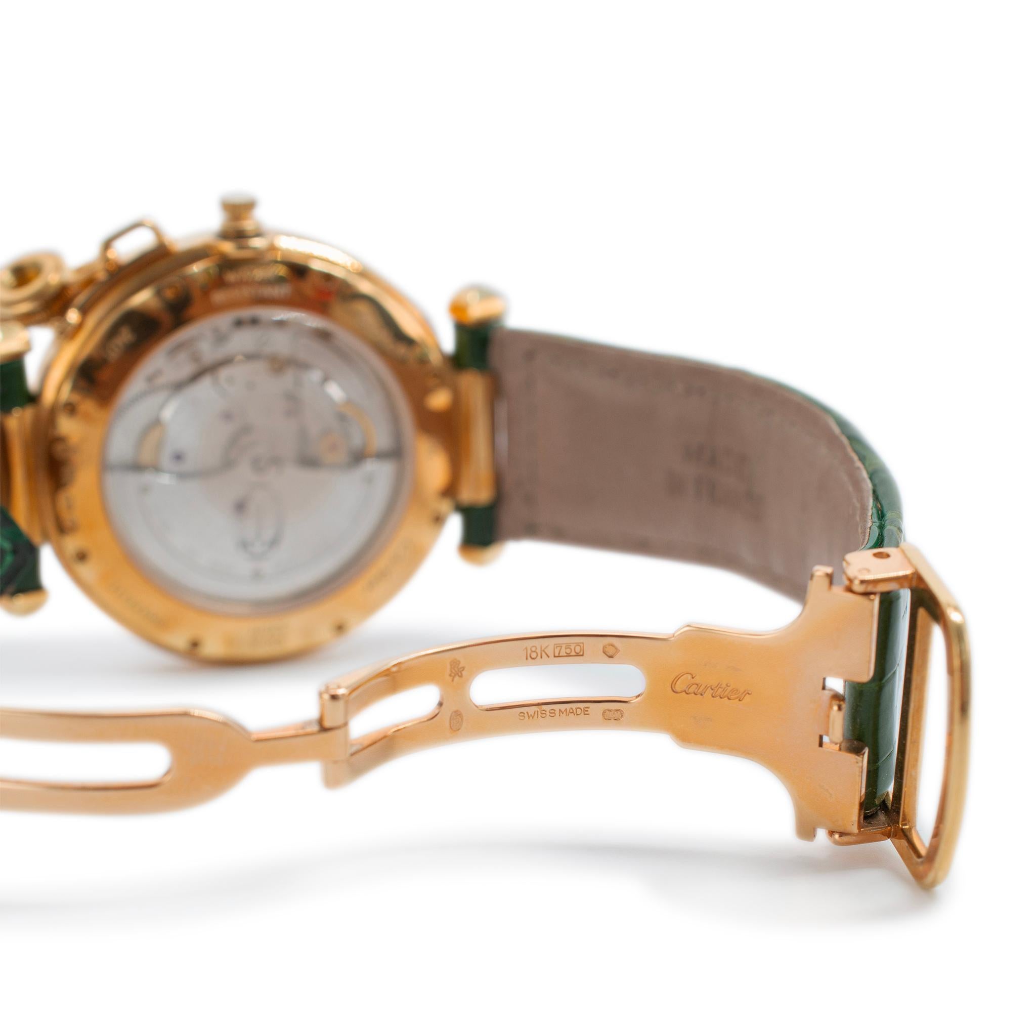 Cartier Pasha 38MM 2401 18K Gelbgold Diamant Lünette Zifferblatt Automatikuhr im Angebot 1