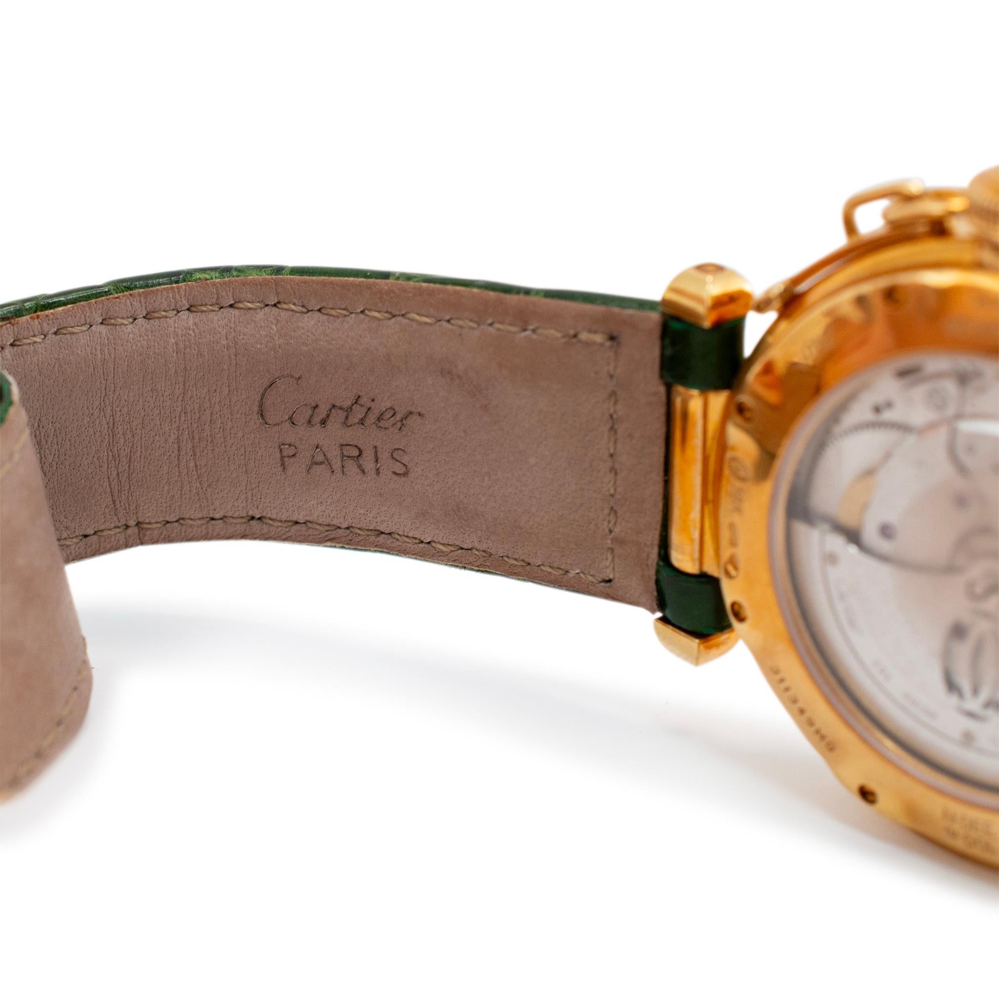 Cartier Pasha 38MM 2401 18K Gelbgold Diamant Lünette Zifferblatt Automatikuhr im Angebot 3