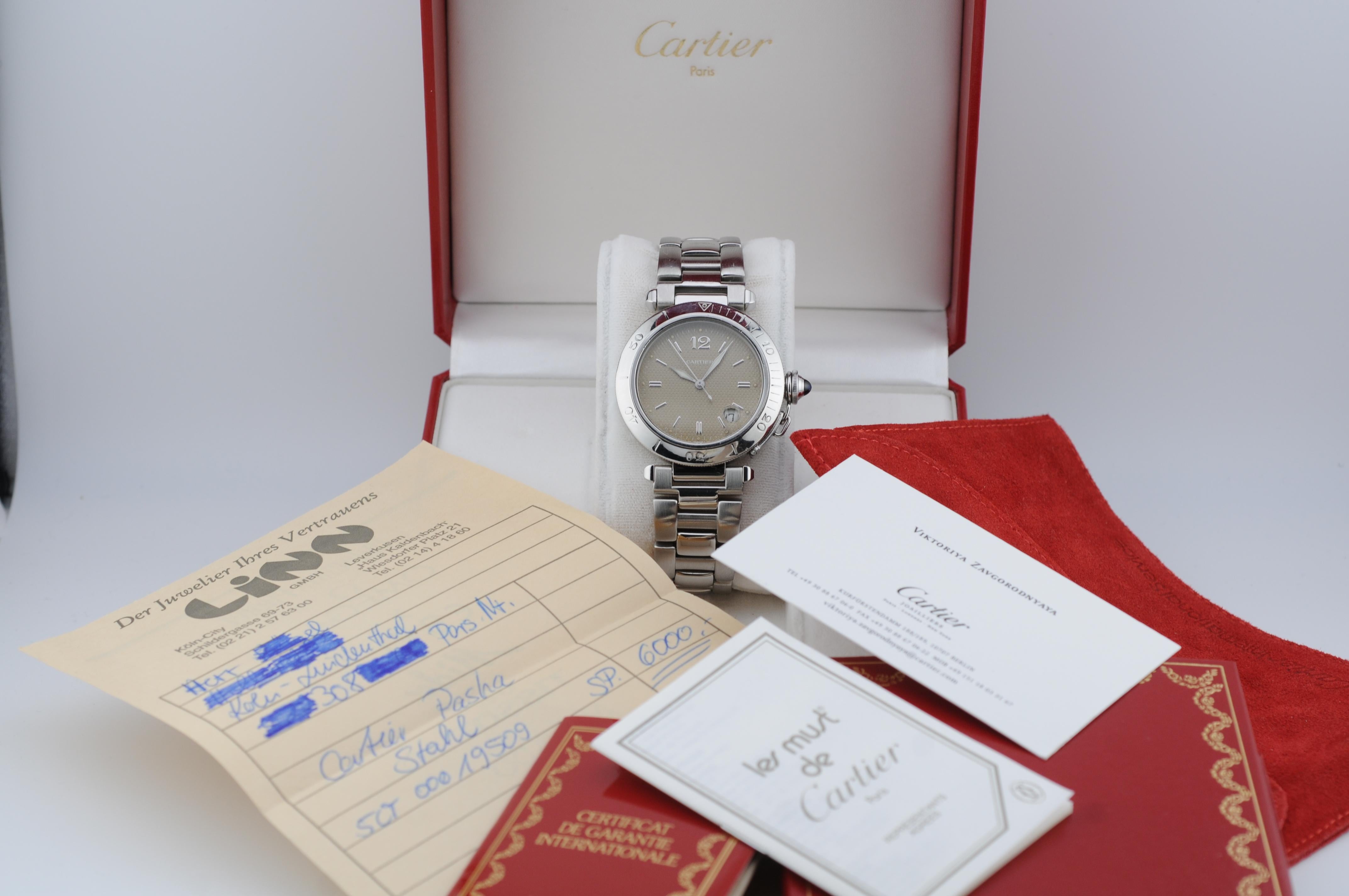 Aesthetic Movement Cartier Pasha 38mm Ref. 1040 (1996) – Automatic, Full Set, Brown Dial, Las