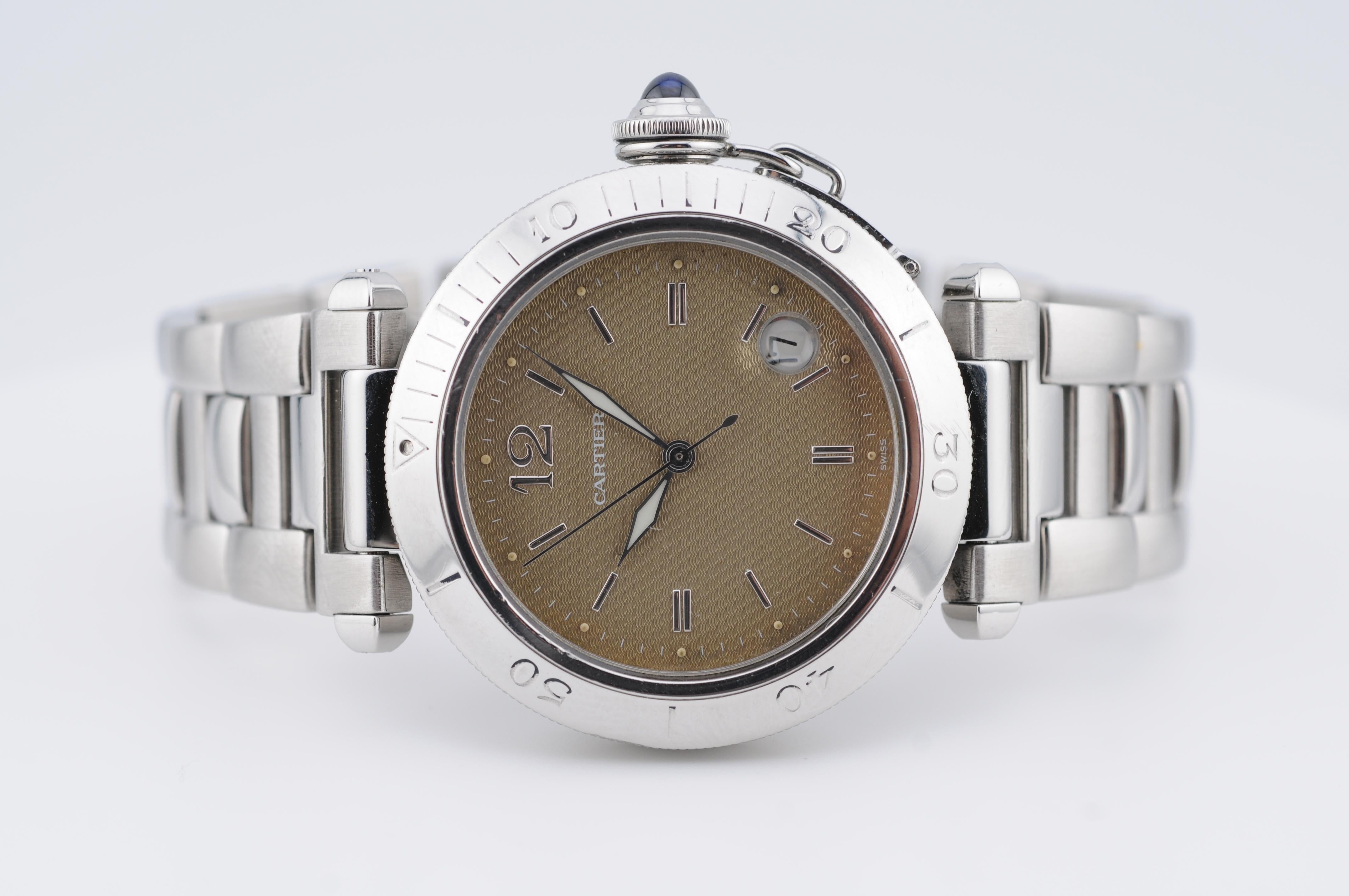 Cartier Pasha 38mm Ref. 1040 (1996) – Automatic, Full Set, Brown Dial, Las 1