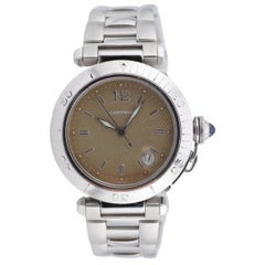 Cartier Pascha 38mm Ref. 1040 (1996) - Automatik, voll besetzt, braunes Zifferblatt, Las