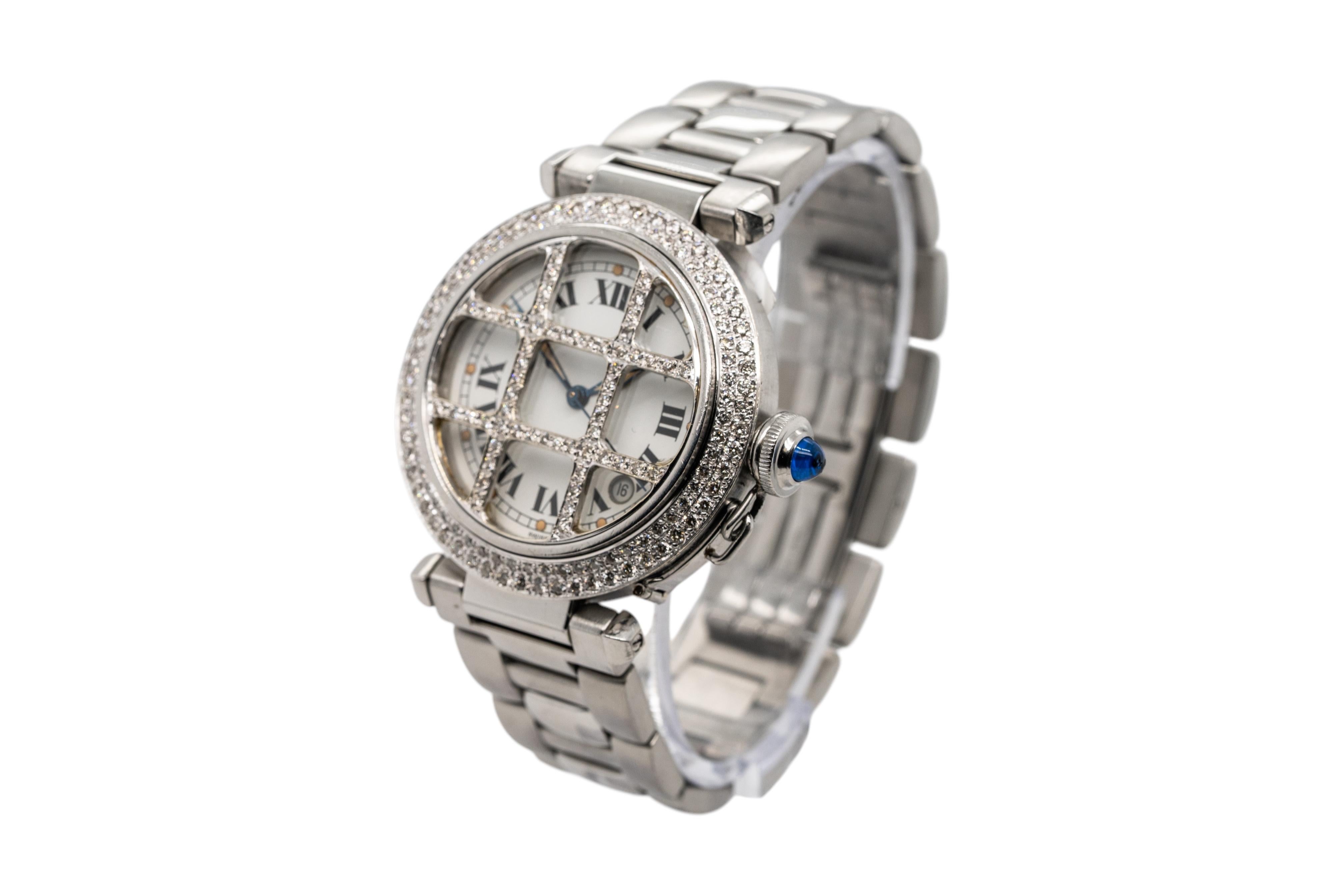 Montre Cartier Pasha en acier inoxydable à cadran romain et diamants - L'Elegance rencontre le Steele

Marque :  Cartier
Modèle :  Pacha
Matériau du boîtier :  Acier inoxydable
Diamètre du boîtier :  38mm
Lunette :  Acier inoxydable et diamants de