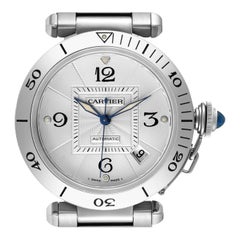 Cartier Pasha 38mm Silver Dial Automatic Steel Mens Watch W31059H3