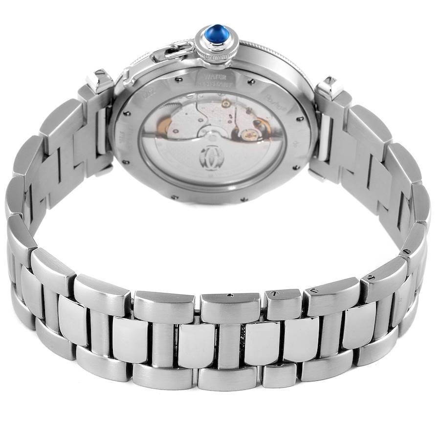 Cartier Pasha Unisex-Uhr mit silbernem Zifferblatt und Stahlgitter, W31040H3 im Angebot 5