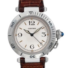Cartier Pasha 38mm Stainless Steel Cream Dial Automatic Men Watch 4020