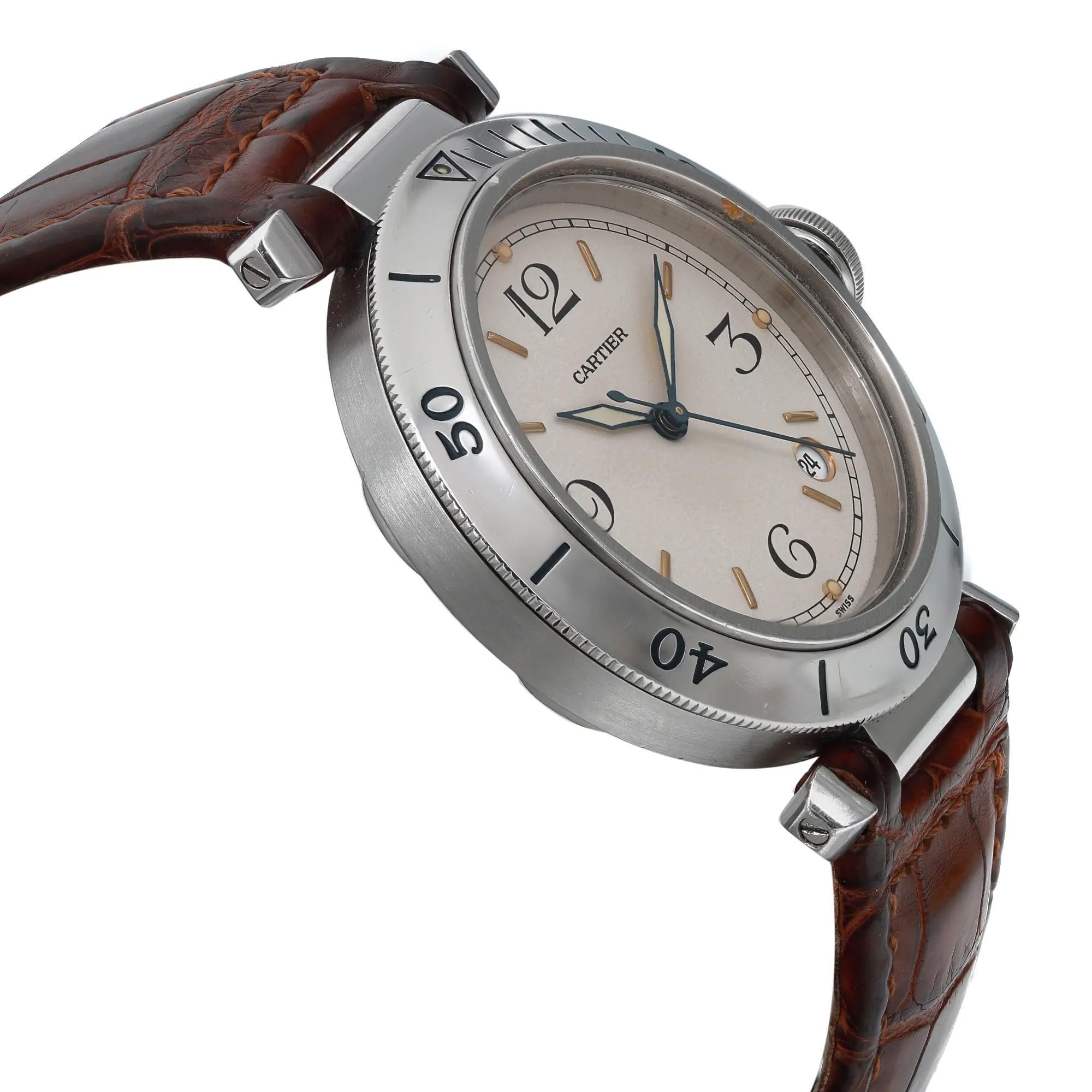men's three-hand quartz silver-tone stainless steel watch 38.5mm