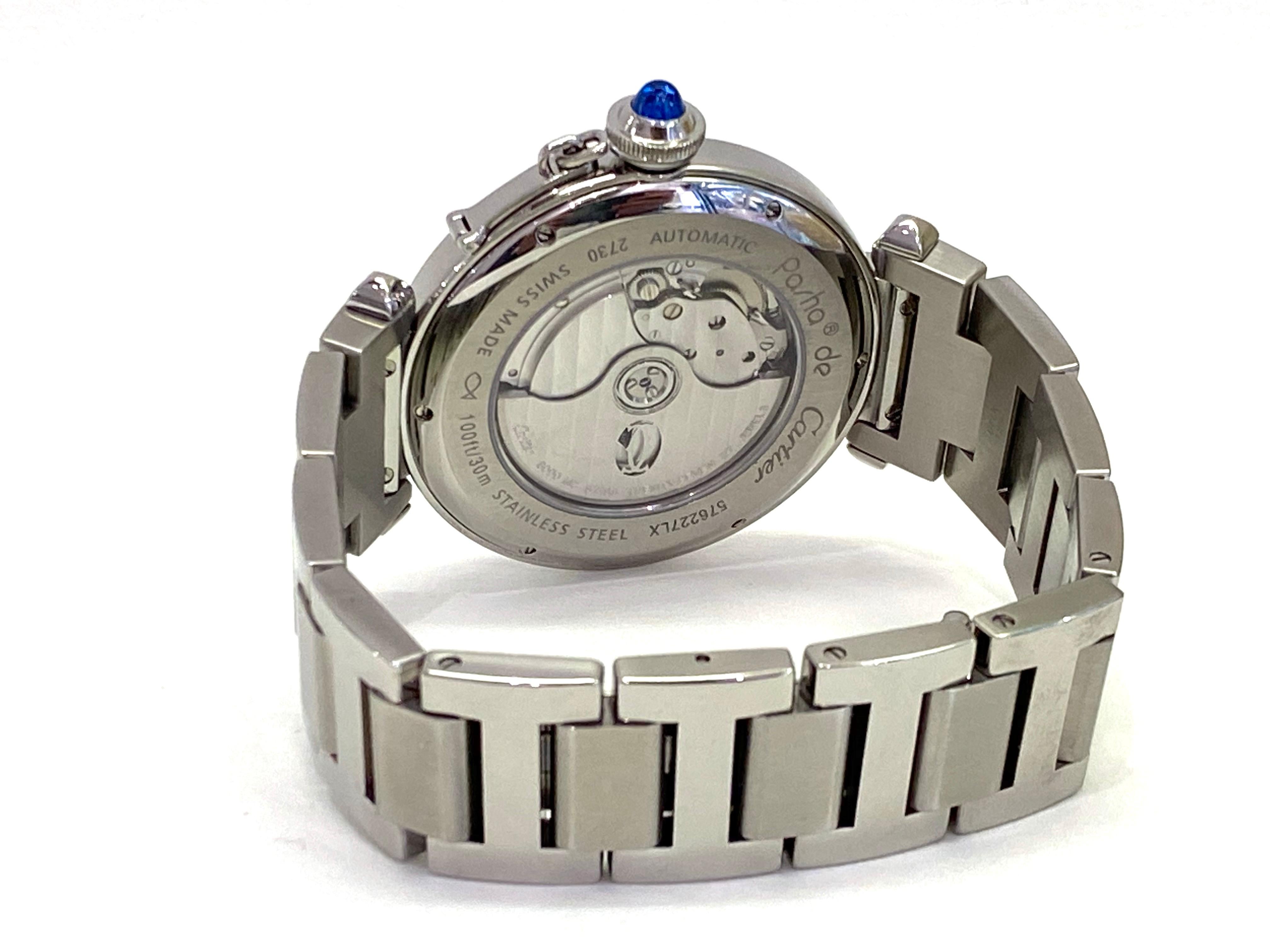 Cartier Pasha Automatic Stainless Steel Pasha Acier As New In Excellent Condition In Boulogne Billancourt, FR
