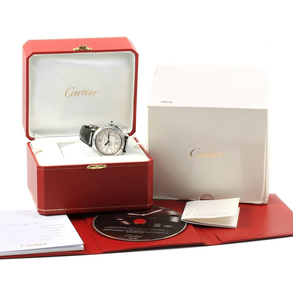 Cartier Pasha 42 Silver Dial Steel Men's Watch W3107255 Unworn For Sale 5