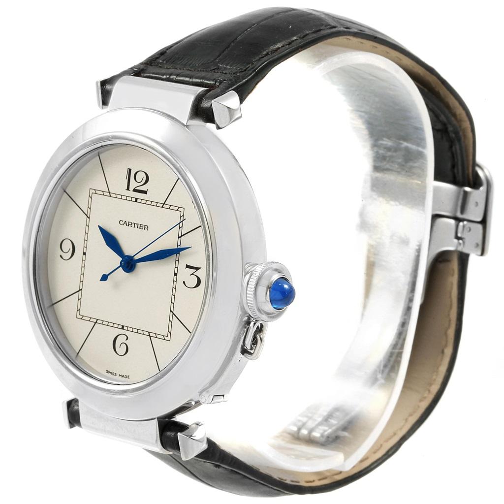 Cartier Pasha 42 Silver Dial Steel Men's Watch W3107255 Unworn In Excellent Condition For Sale In Atlanta, GA