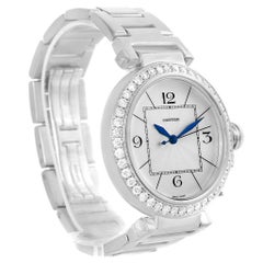 Montre femme Cartier Pasha 42mm Automatic 18k White Gold Diamond Bezel WJ1202M9