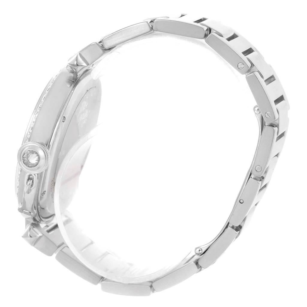 Montre femme Cartier Pasha 42mm Automatic 18k White Gold Diamond Bezel WJ1202M9 Excellent état - En vente à Chevy Chase, MD