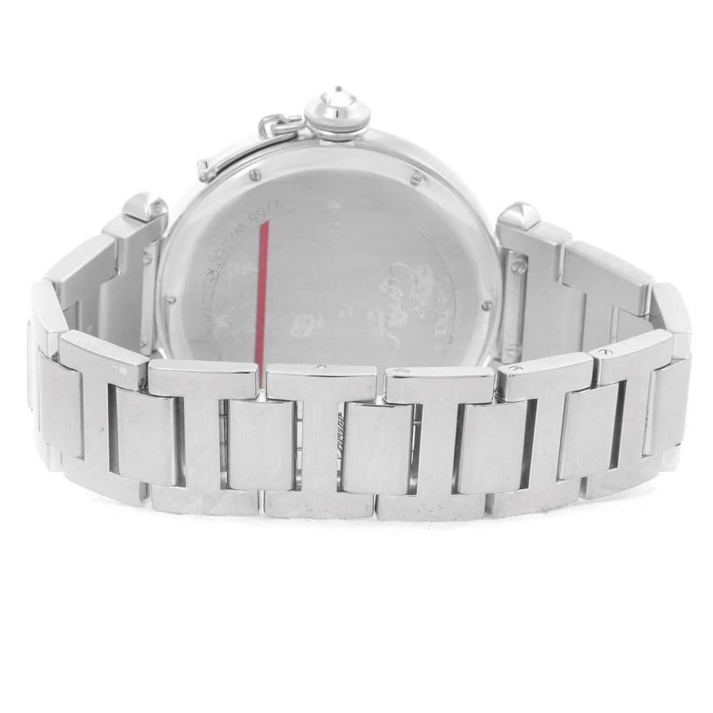 Montre femme Cartier Pasha 42mm Automatic 18k White Gold Diamond Bezel WJ1202M9 Unisexe en vente