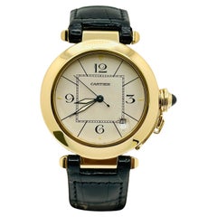 Cartier Pasha 820901 38 mm cinturino in pelle in oro giallo 18 carati