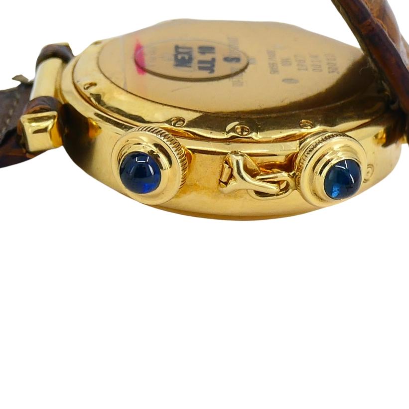 Cartier Pasha Alarm Moonphase Wristwatch 18k Gold c. 1987 For Sale 3