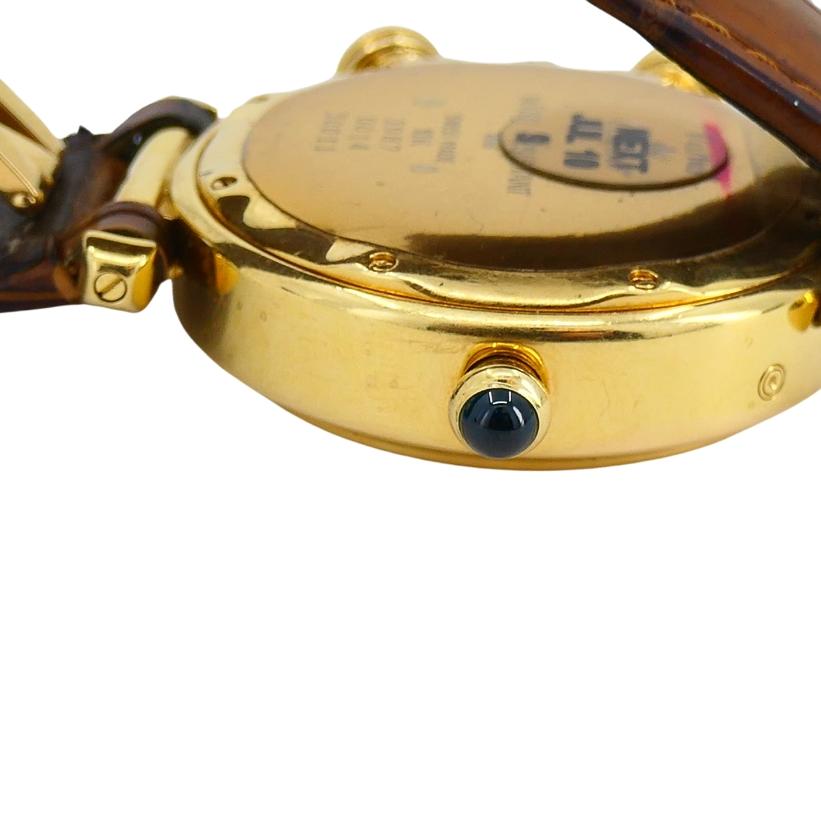 Cartier Pasha Alarm Moonphase Wristwatch 18k Gold c. 1987 For Sale 4