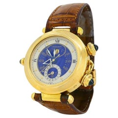 Cartier Pasha Alarm Moonphase Armbanduhr 18k Gold ca. 1987