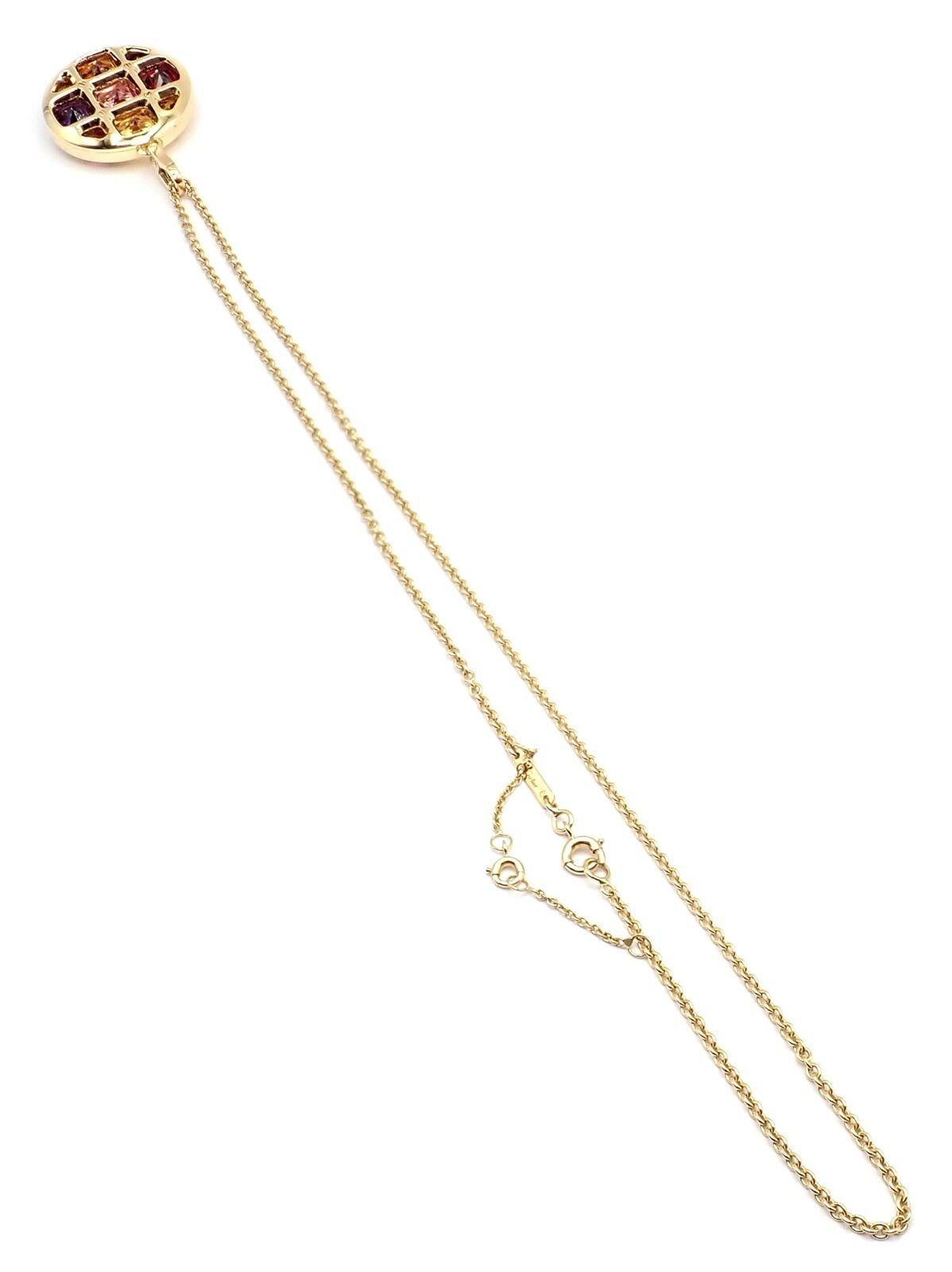 Cartier Pasha Amethyst Citrine Garnet Tourmaline Yellow Gold Pendant Necklace For Sale 4