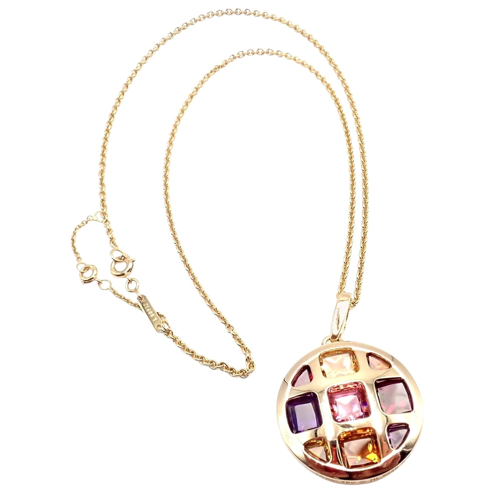 Cartier Pasha Collana con ciondolo in oro giallo con ametista, granato e tormalina