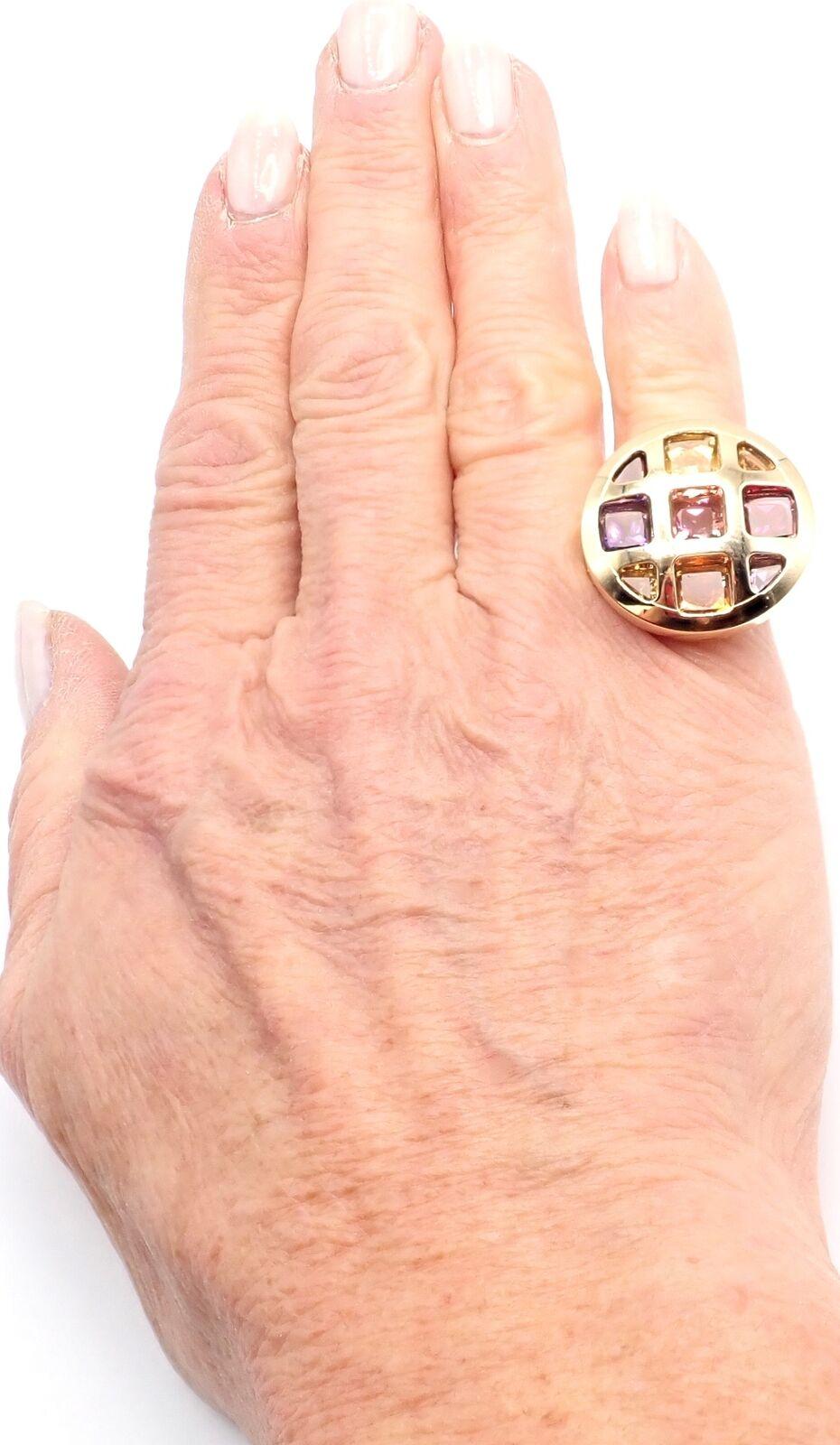 Cartier Gelbgoldring, Pasha Amethyst, Citrin, Granat, Turmalin im Angebot 1