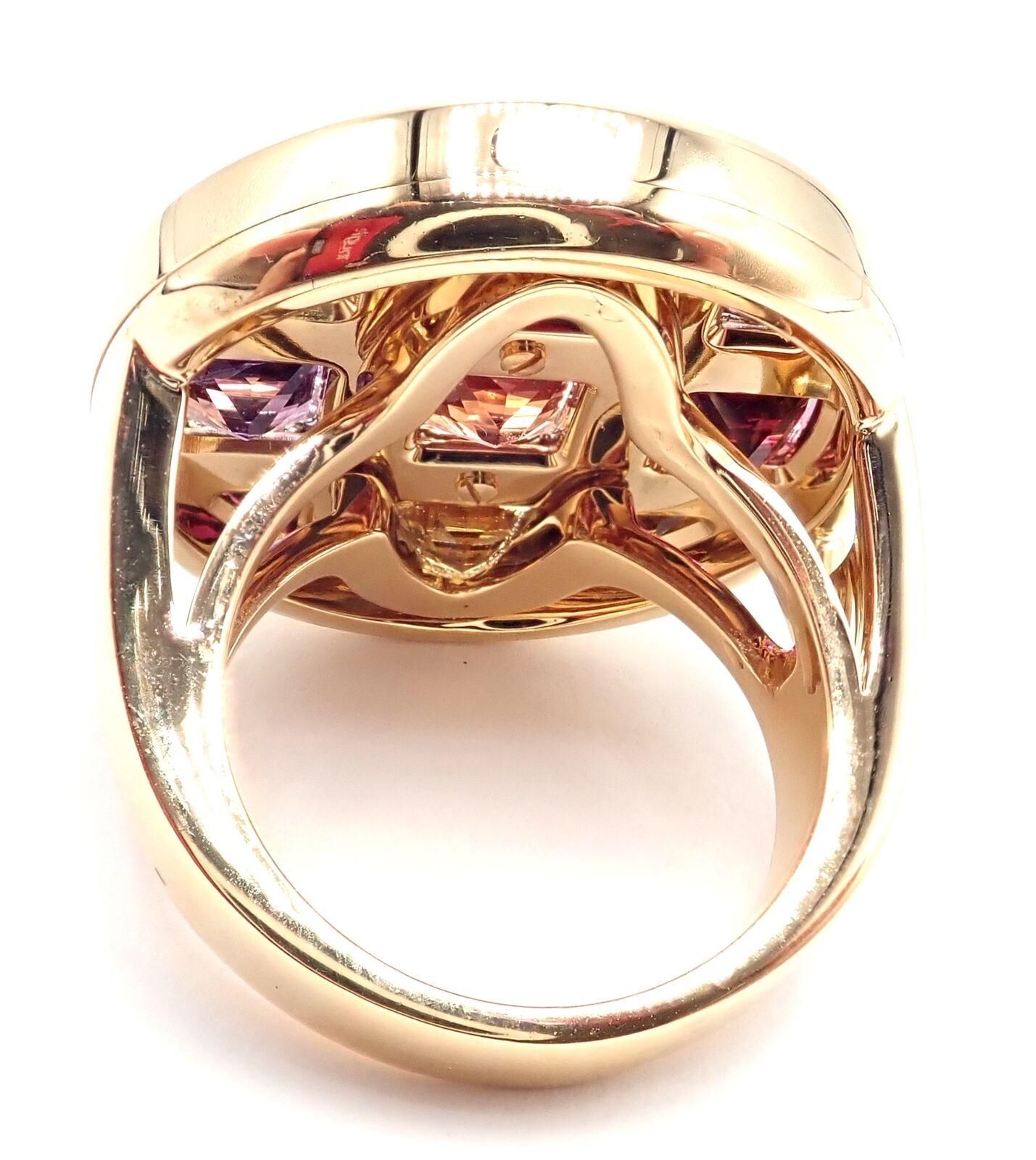 Cartier Pasha Amethyst Citrine Garnet Tourmaline Yellow Gold Ring For Sale 3