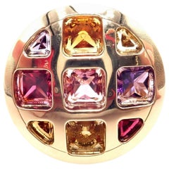 Cartier Pasha Amethyst Citrine Garnet Tourmaline Yellow Gold Ring