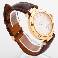 Cartier Pasha Auto ref 2392, 18K Yellow Gold, Sapphire Crystal Display, Diamonds