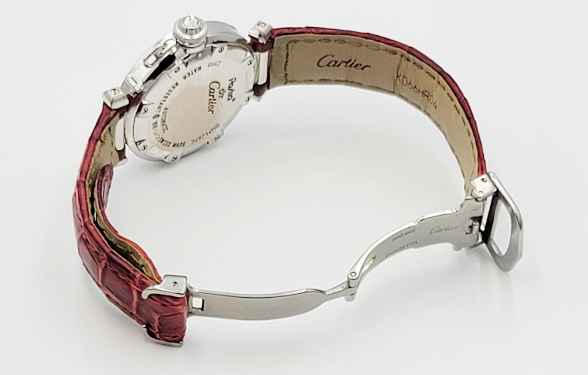 Cartier Pasha Automatic 18 Karat White Gold In Good Condition For Sale In Palm Beach, FL