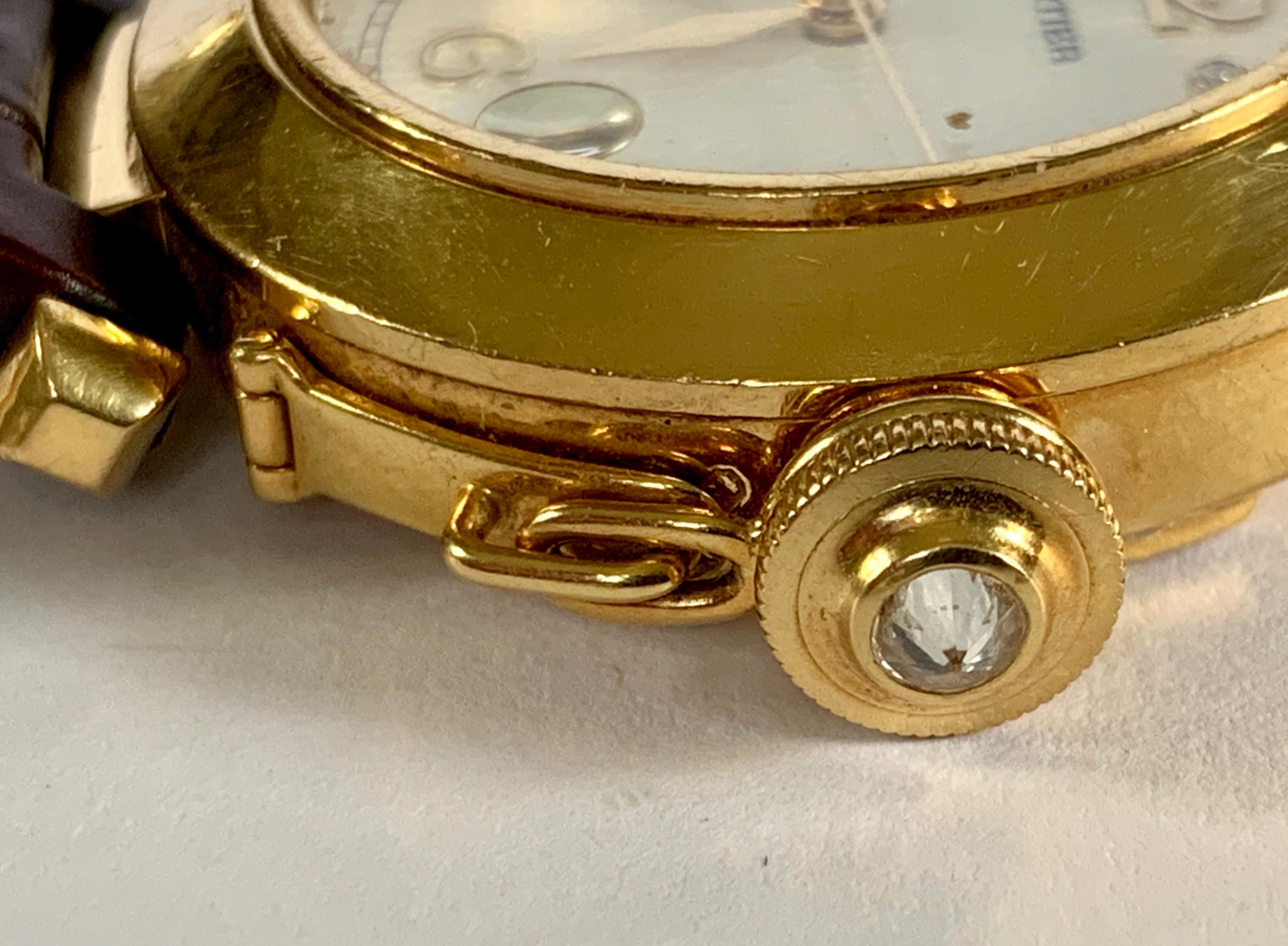 Contemporary Cartier Pasha Automatic in Yellow Gold with Diamonds For Sale