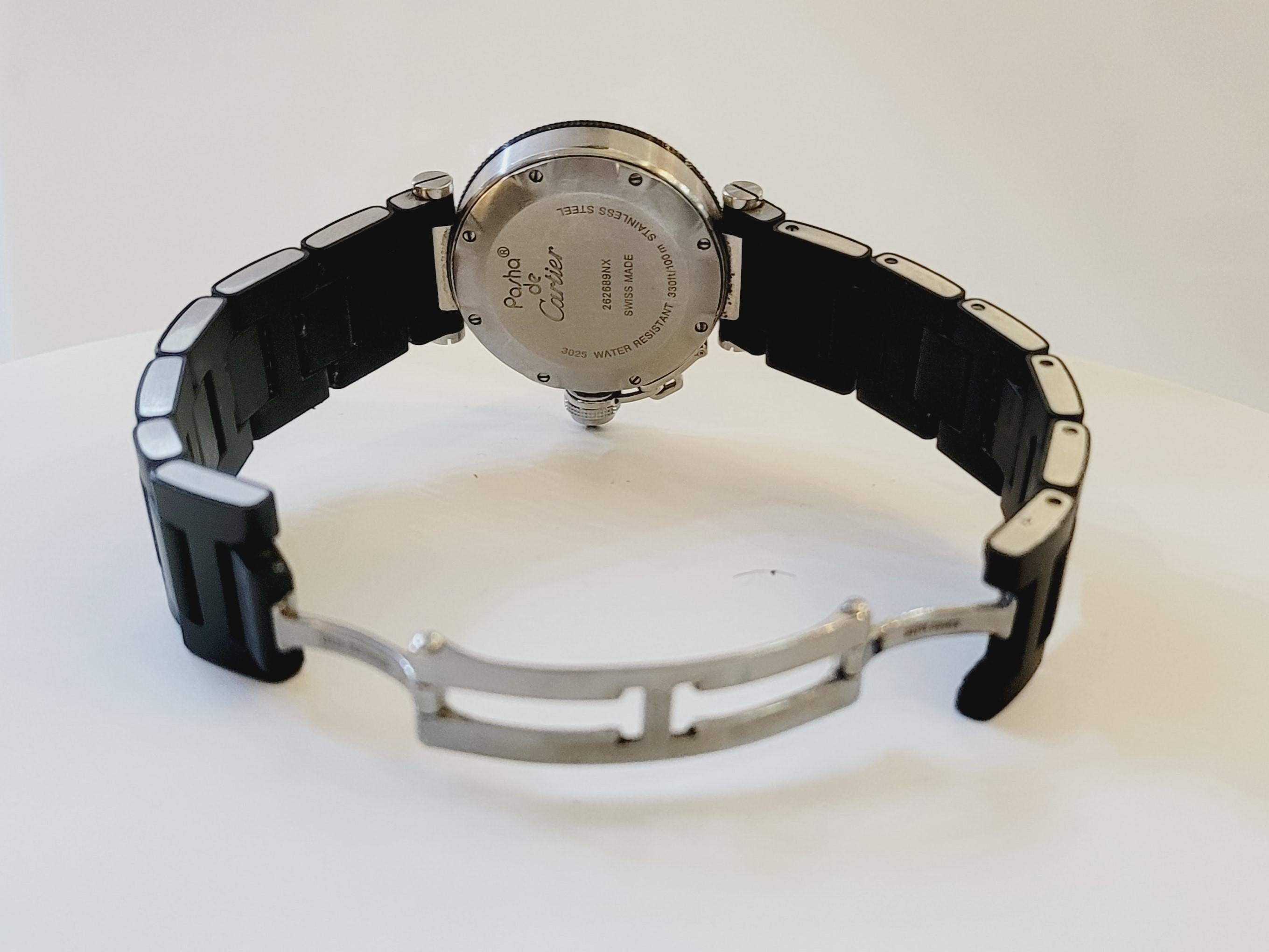Cartier Pasha Automatik-Uhr aus Edelstahl 2790 6