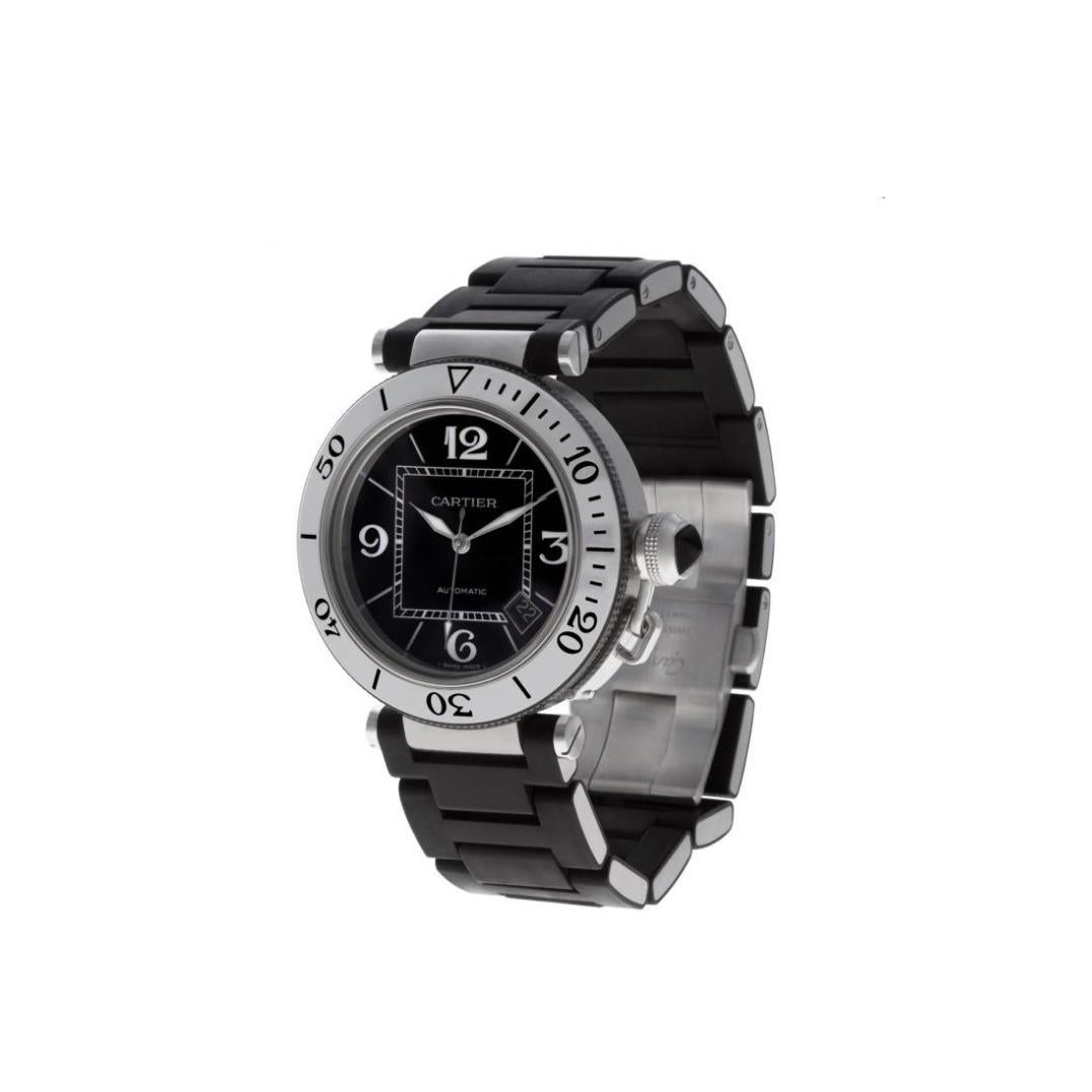 Cartier Pasha Automatik-Uhr aus Edelstahl 2790 für Damen oder Herren im Angebot