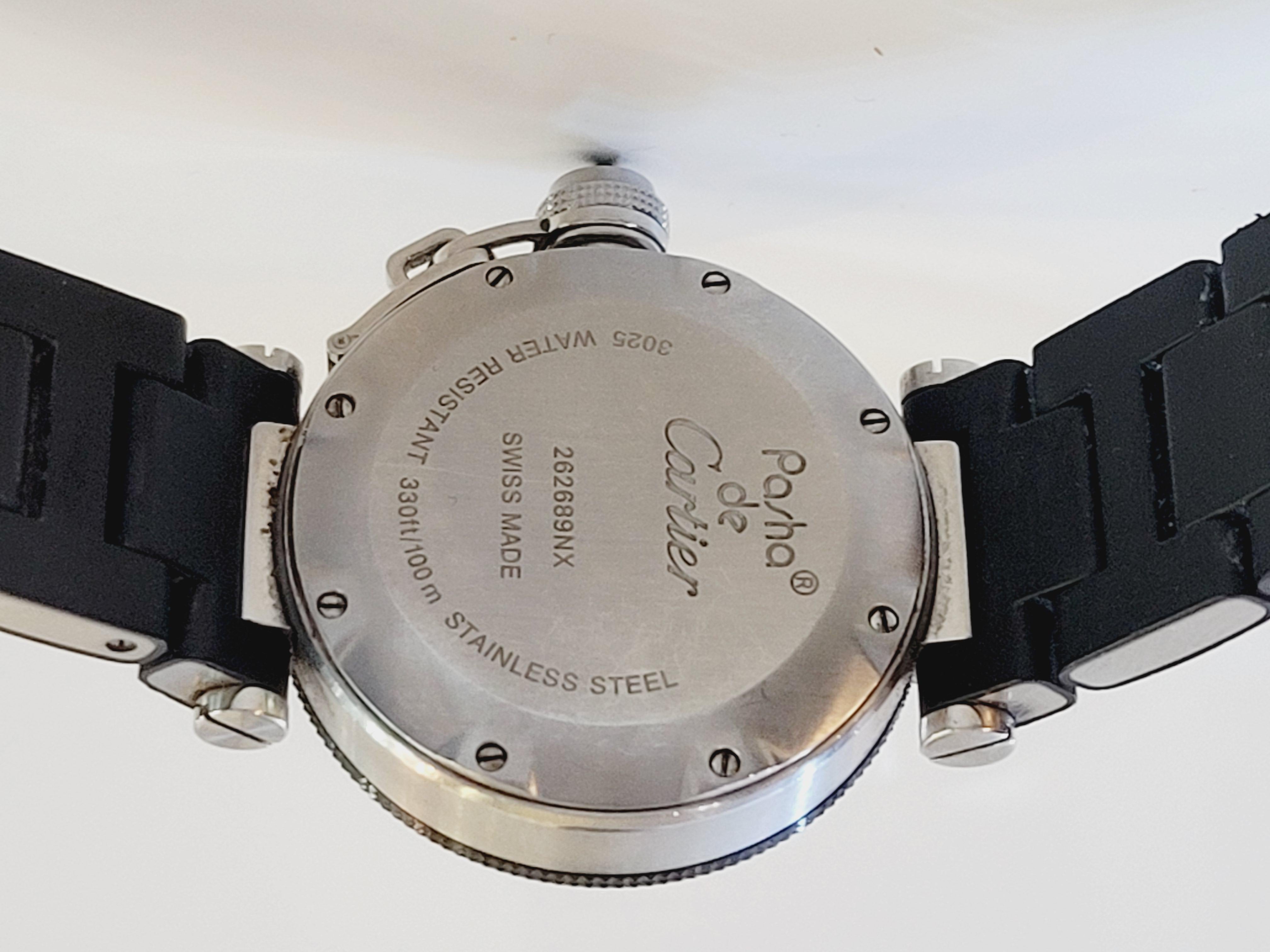 Cartier Pasha Automatik-Uhr aus Edelstahl 2790 3