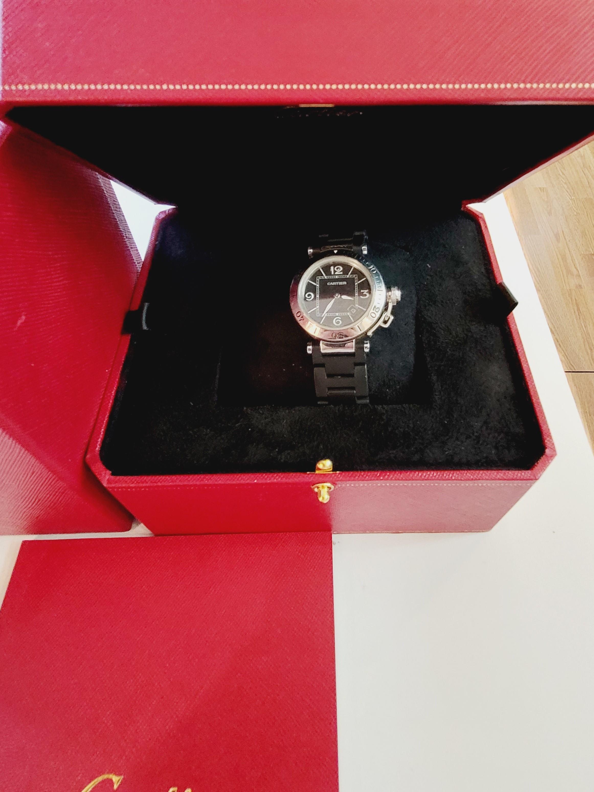 Cartier Pasha Automatik-Uhr aus Edelstahl 2790 5