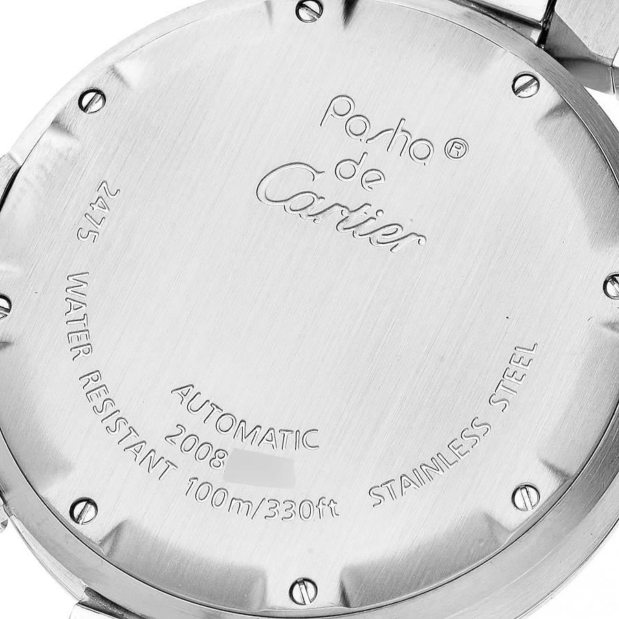 Cartier Pasha Big Date Pink Dial Steel Ladies Watch W31058M7 In Excellent Condition In Atlanta, GA