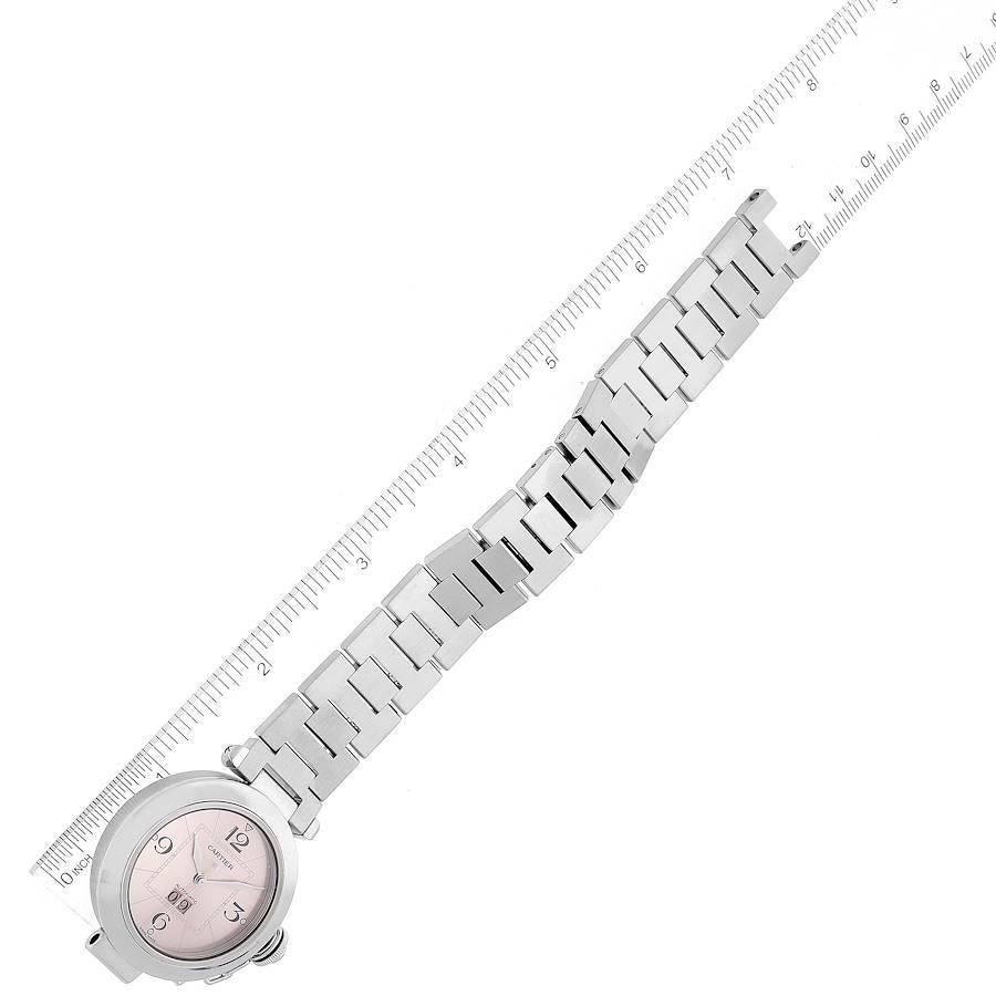 Cartier Pasha Big Date Pink Dial Steel Ladies Watch W31058M7 1