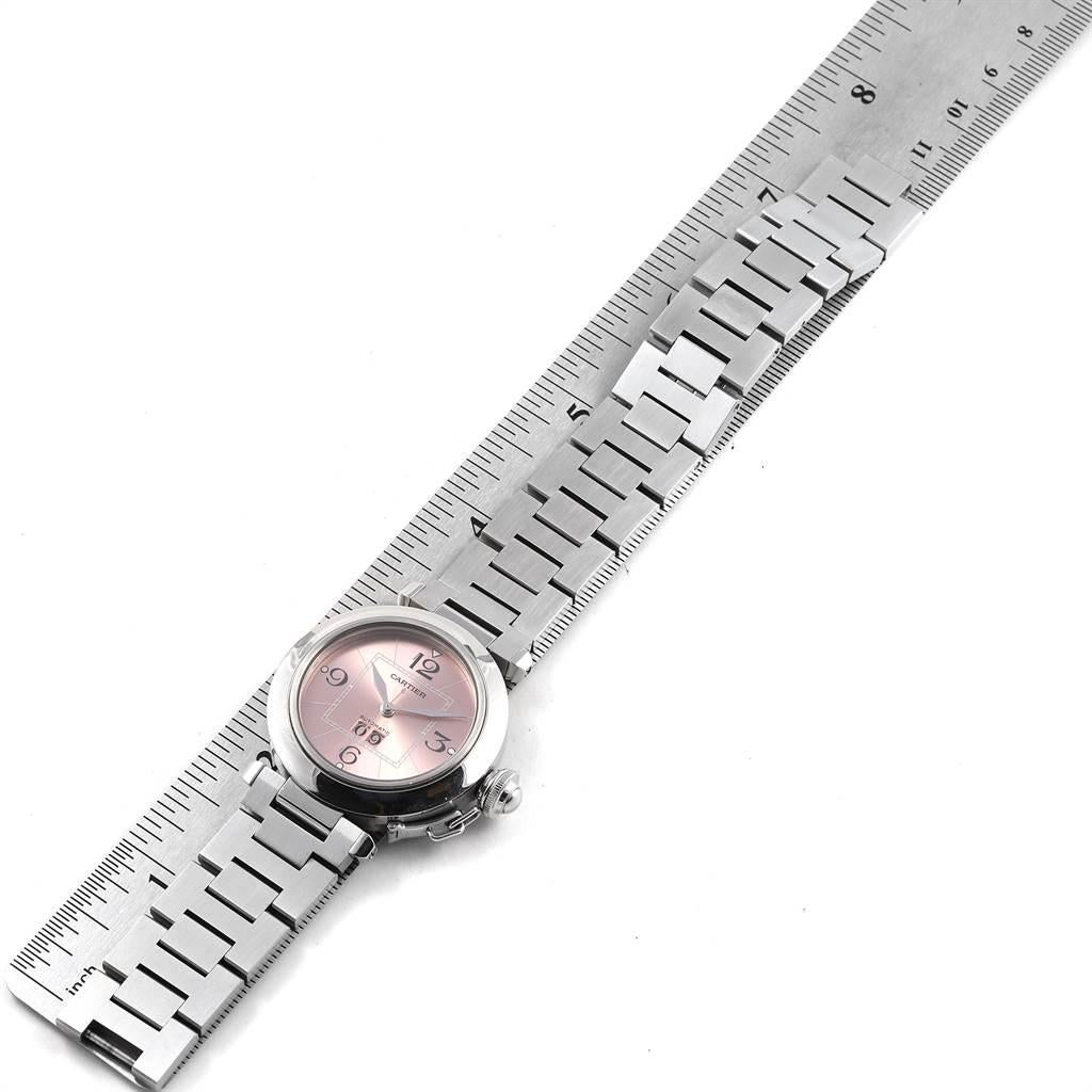 Cartier Pasha Big Date Pink Dial Medium Steel Ladies Watch W31058M7 4