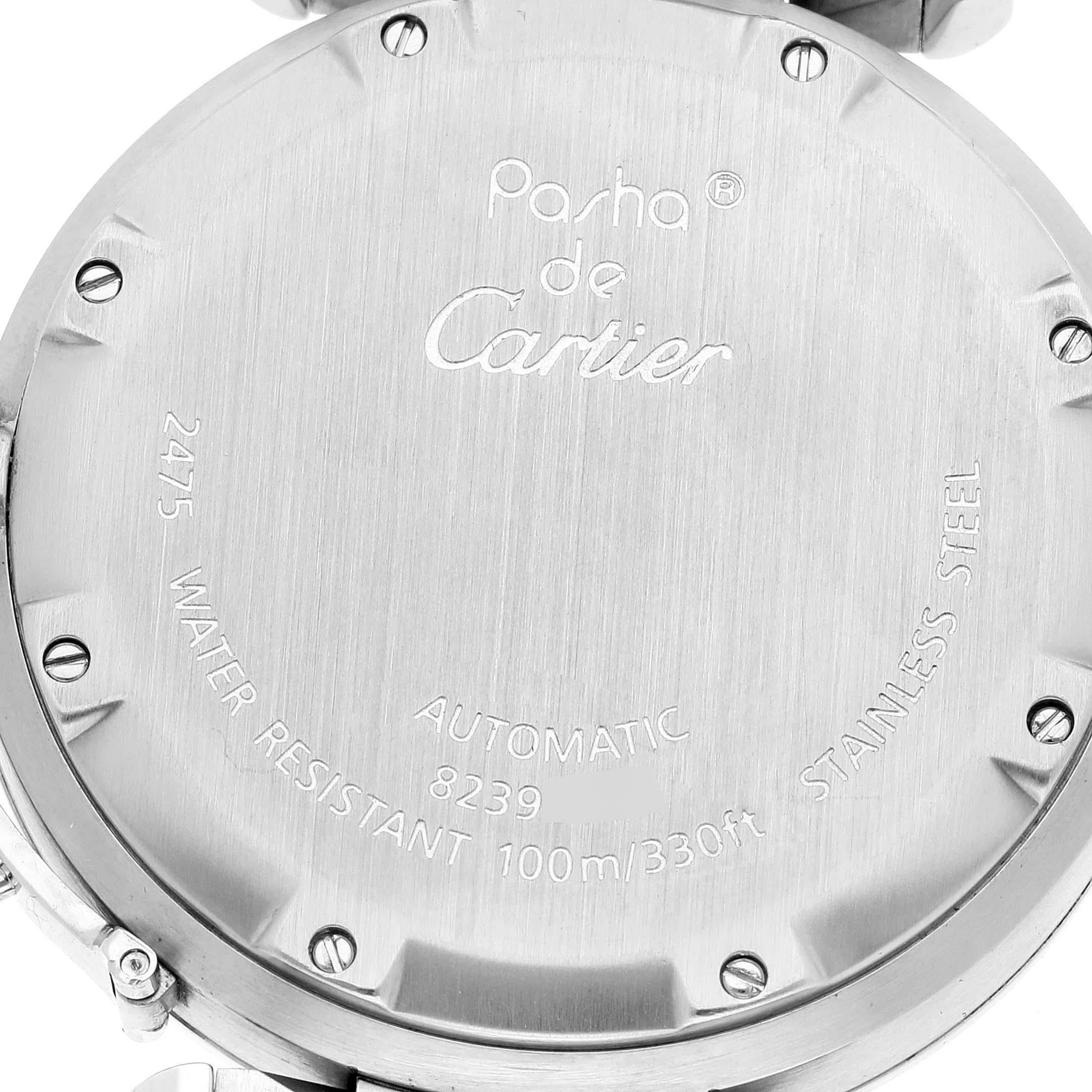 Cartier Pasha Big Date Pink Dial Steel Ladies Watch W31058M7 Box Papers 1