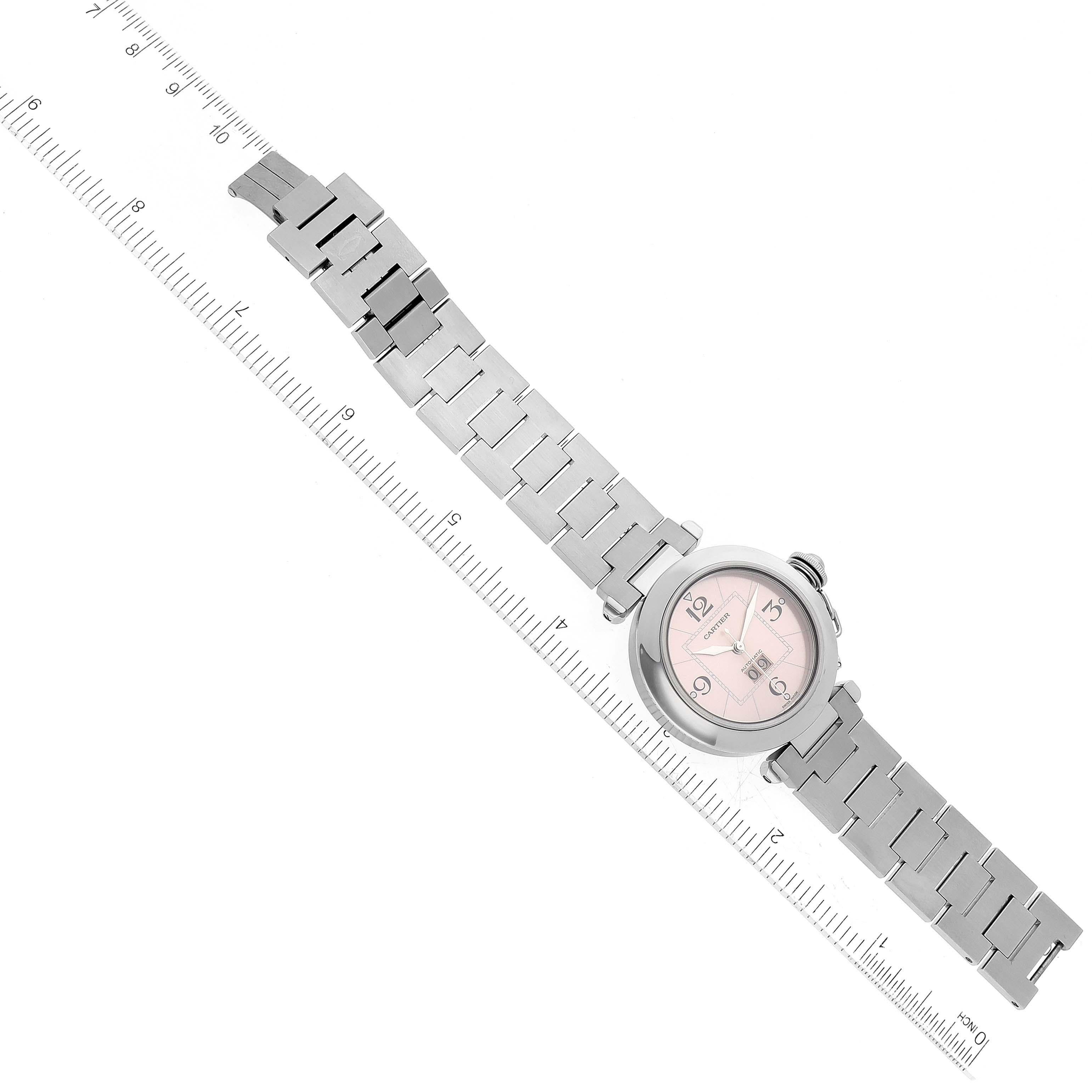 Cartier Pasha Big Date Pink Dial Steel Ladies Watch W31058M7 4