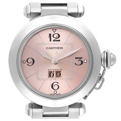 Cartier Pasha Big Date Pink Dial Steel Ladies Watch W31058M7