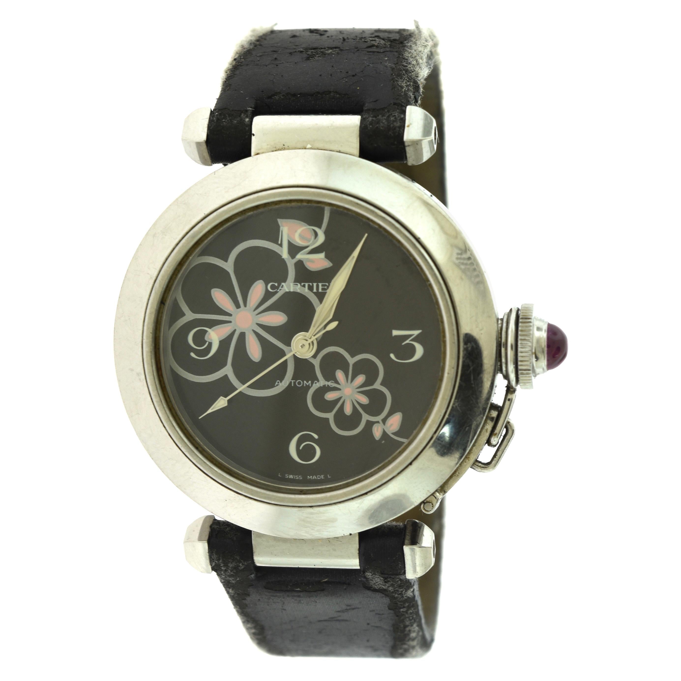 Cartier Pasha Black Flower Dial