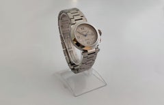 Cartier Pasha C 2324 Stainless Steel Grey Grid Dial Automatic 35mm Mens Watch