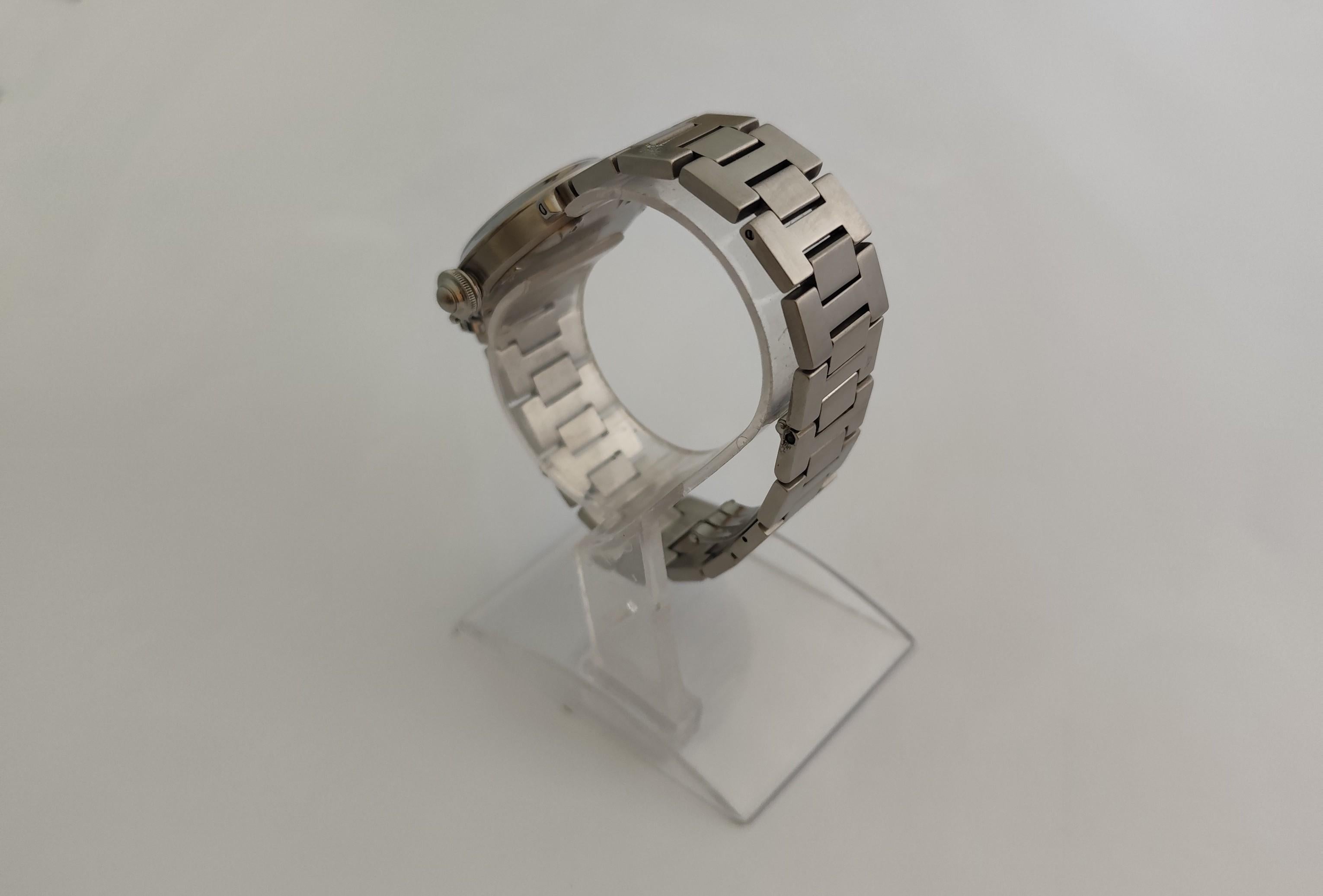 Cartier Pasha C 2324 Quadrante grigio a griglia in acciaio inossidabile Automatico 35 mm Orologio da Uomo in vendita 2