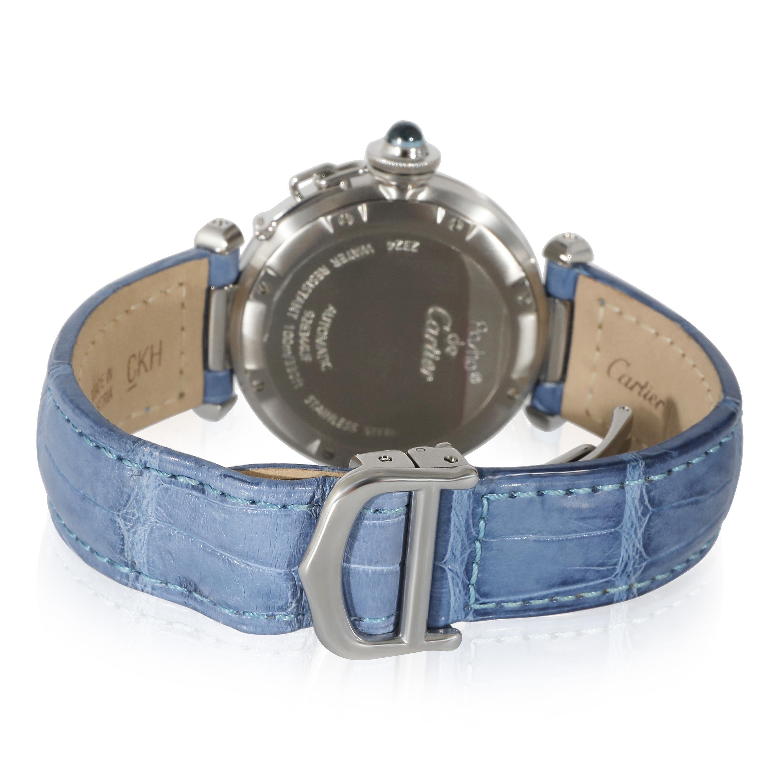 Cartier Pasha C 2324 Unisex-Uhr in  Rostfreier Stahl

SKU: 133508

PRIMÄRE DETAILS
Marke: Cartier
Modell: Pascha C
Herkunftsland: Schweiz
Uhrwerk Typ: Mechanisch: Automatik/Kinetik
Jahr der Herstellung: 2000-2009
Zustand: Die 1985 eingeführte Uhr