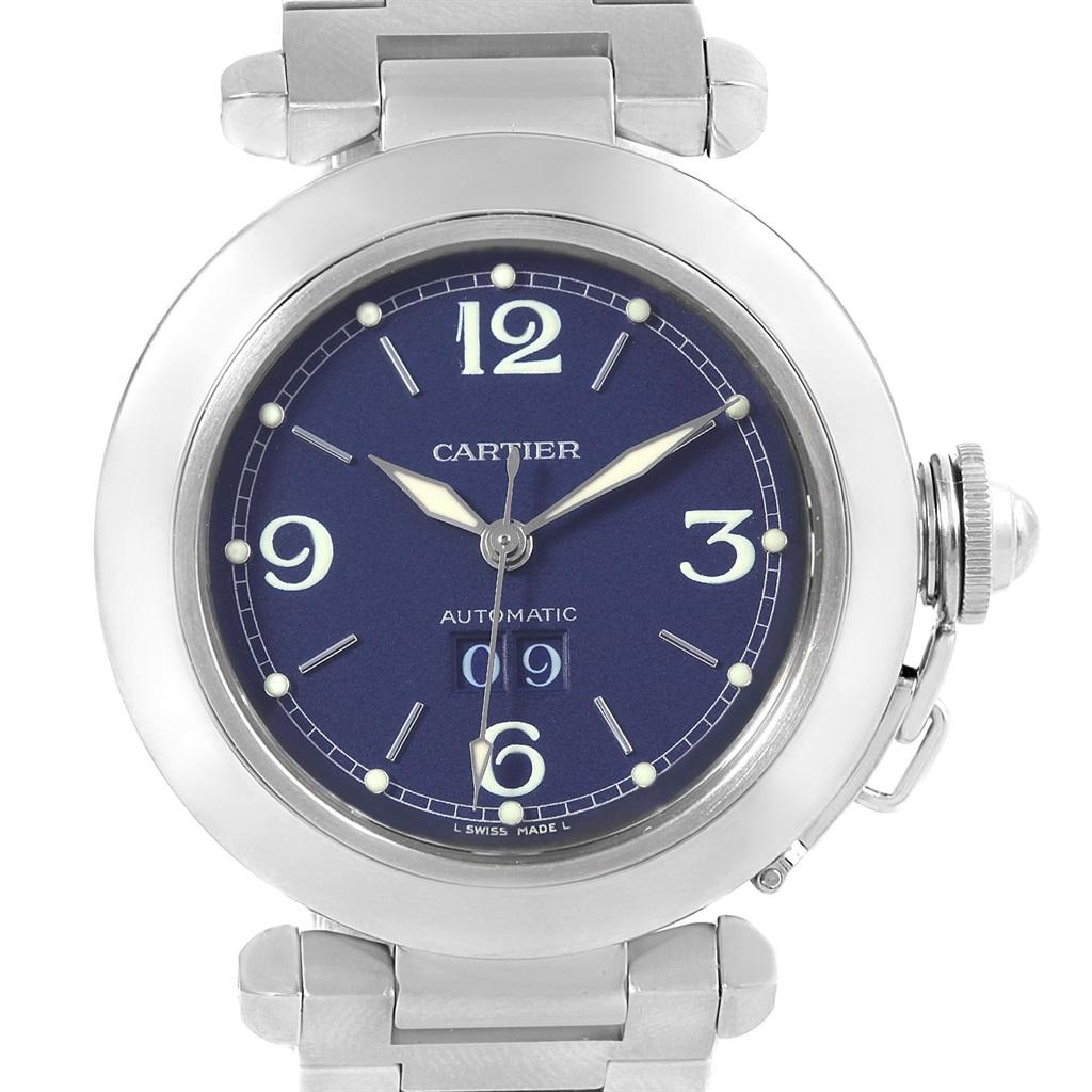 Cartier Pasha C 35 Blue Dial Automatic Steel Men's Watch W31047M7 1