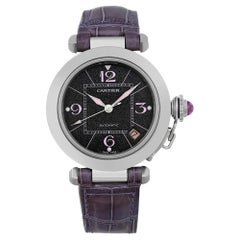 Cartier Pasha C 35mm Steel Black Dial Quartz Ladies Watch 2324