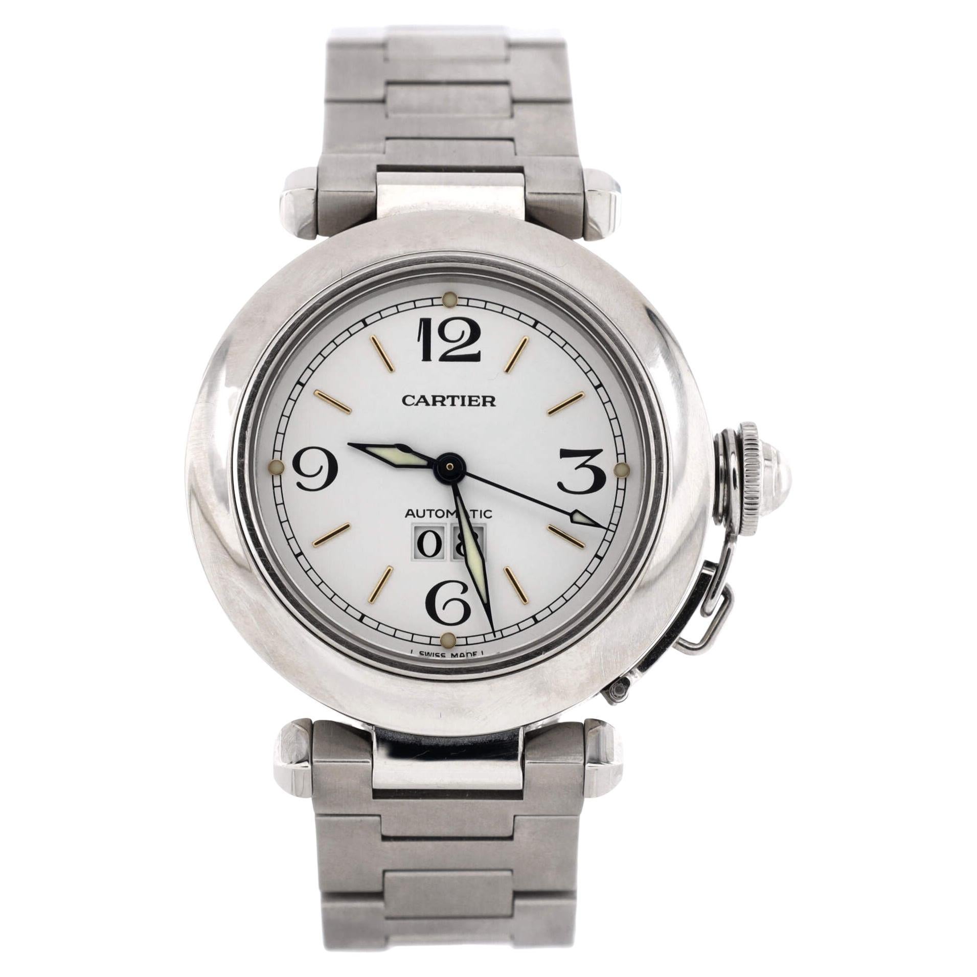 Cartier Pasha C Automatic Watch Stainless Steel 35 For Sale at 1stDibs