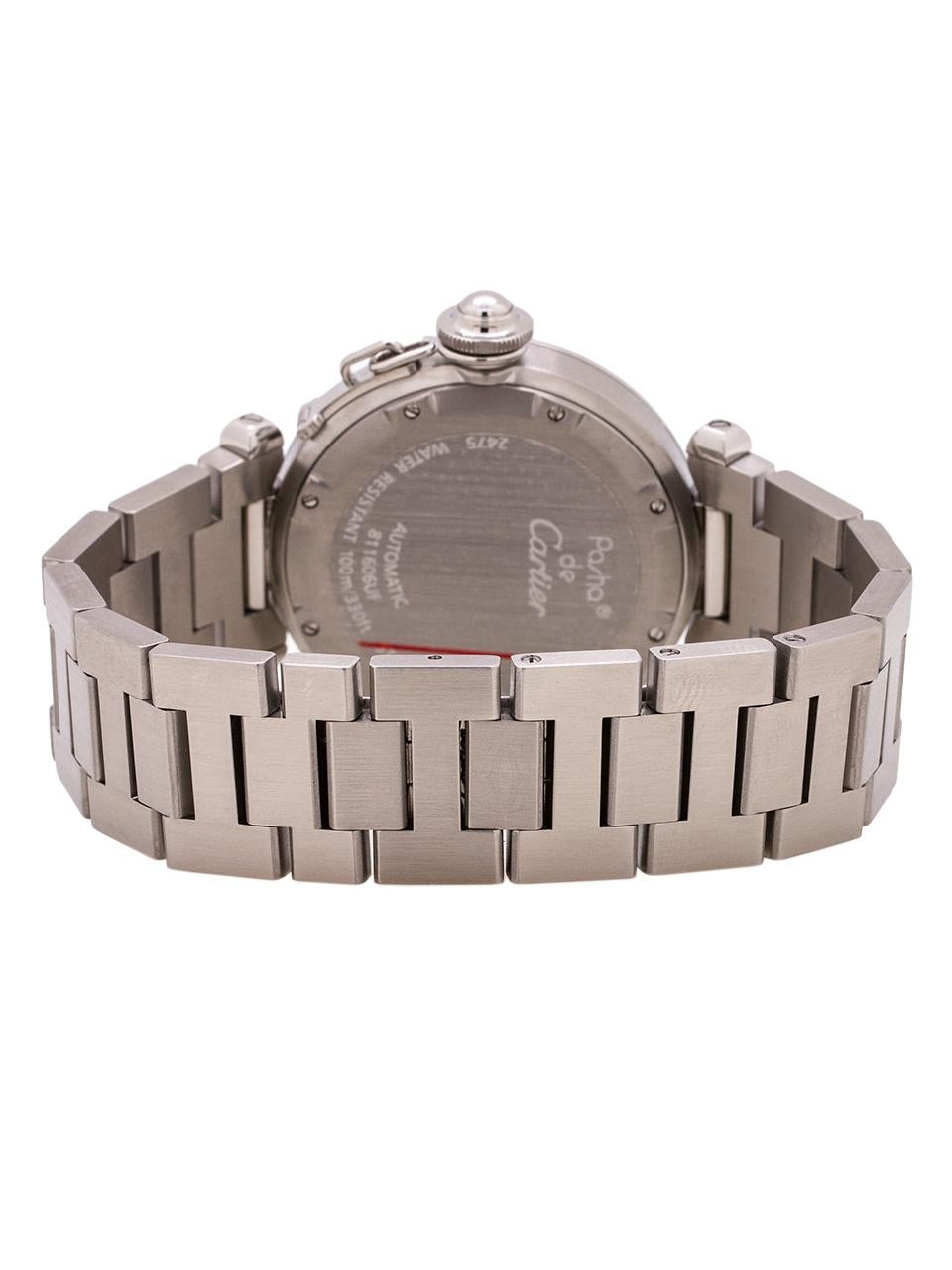 Men's Cartier Pasha C “Big Date” Stainless Steel Automatic Watch, circa 2000s For Sale