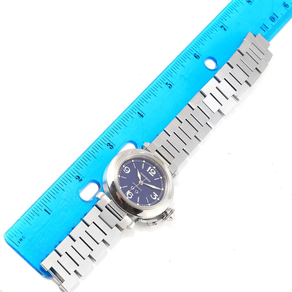 Cartier Pasha C Big Date Steel Blue Dial Unisex Watch W31047M7 4
